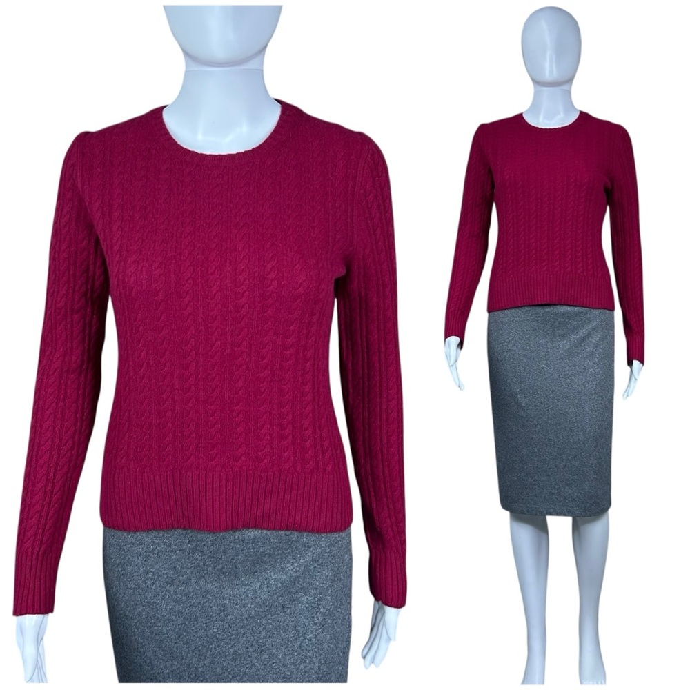 VTG Express Cashmere Wool Blend Cable Knit Sweater Sz Small 90s Preppy Old Money